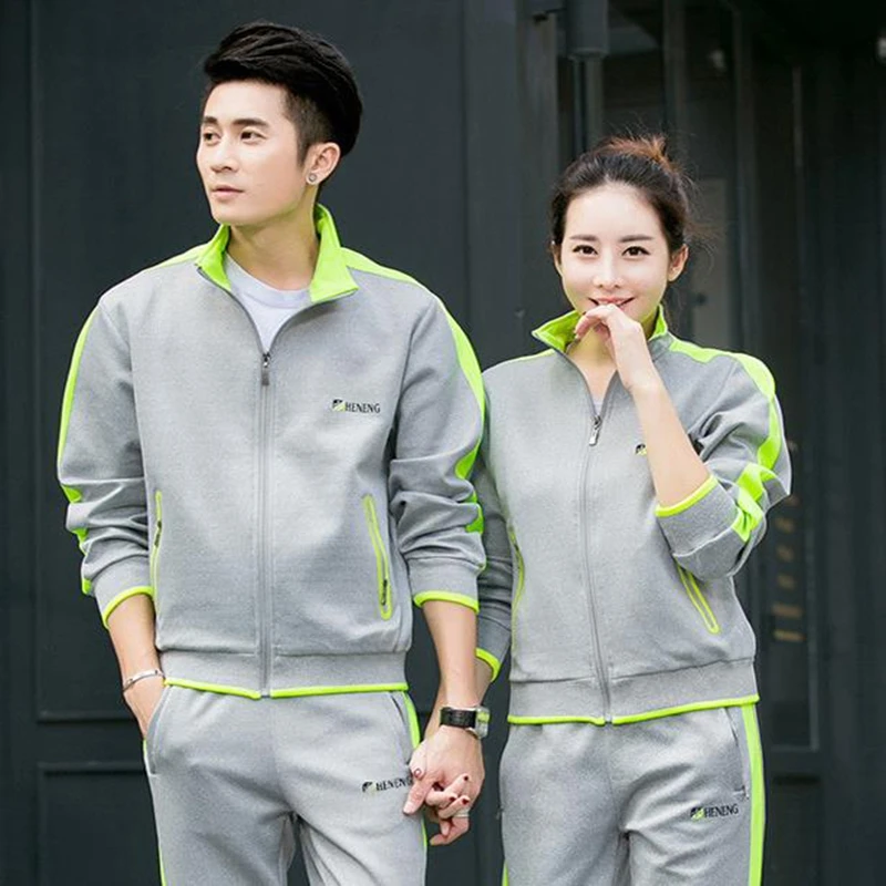 

Men's Sports Suit Spring and Autumn Long-sleeved Running Students'Sports Clothes and Lovers' Body-building Two-piece Suit