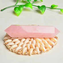 Натуральный камень розовый кварц кристалл палочка целебный минеральный камень