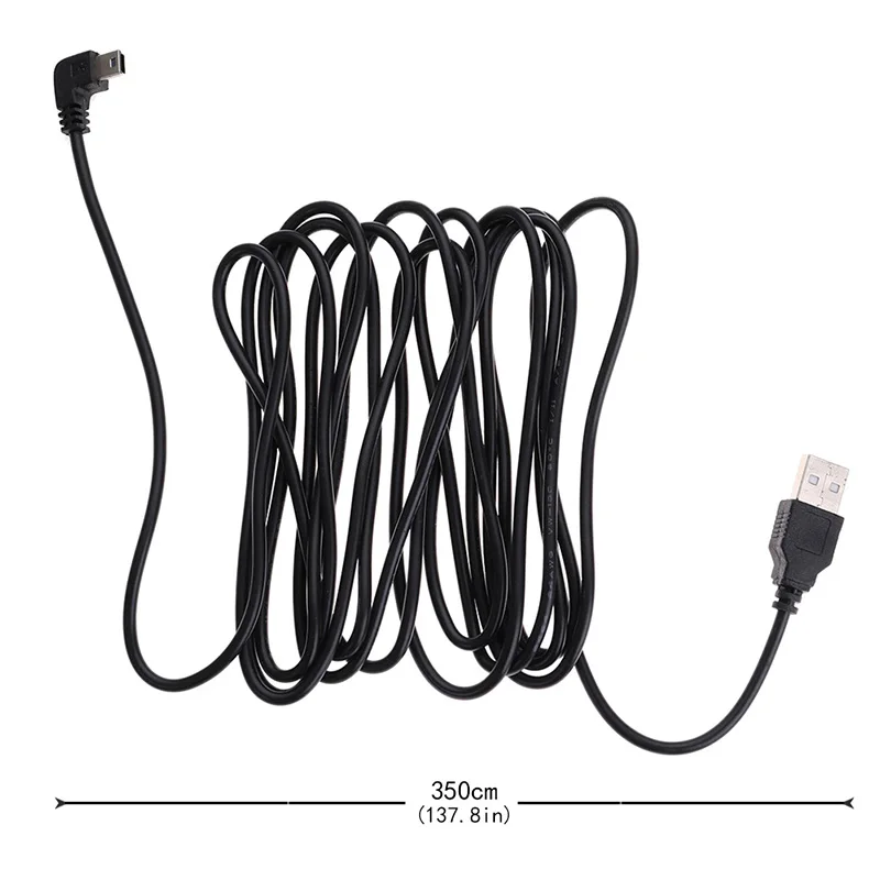 3,5 м автомобильная зарядка изогнутый мини провод, usb-кабель для автомобиля dvr камера видеорегистратор gps кабель к тачпаду