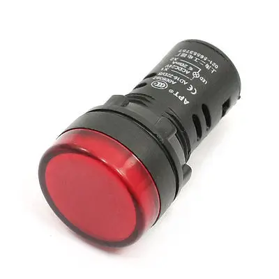 

21mm Panel Mounted Hole Red LED Indicator Signal Light AC/DC 24V 20mA