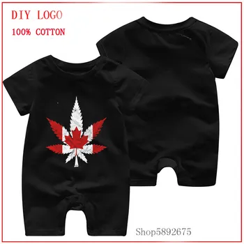 

Canadian Maple Leaf and Marijuana Leaf Canada Flag LOGO PRINT 2020 100% Pure cottons and comfortable clothes Newborn baby Romper