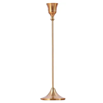 

Dinner Table Photography Prop Retro Bronze Bar Golden Home Decor Freestanding Candle Holder Wedding Party Candlestick Modern