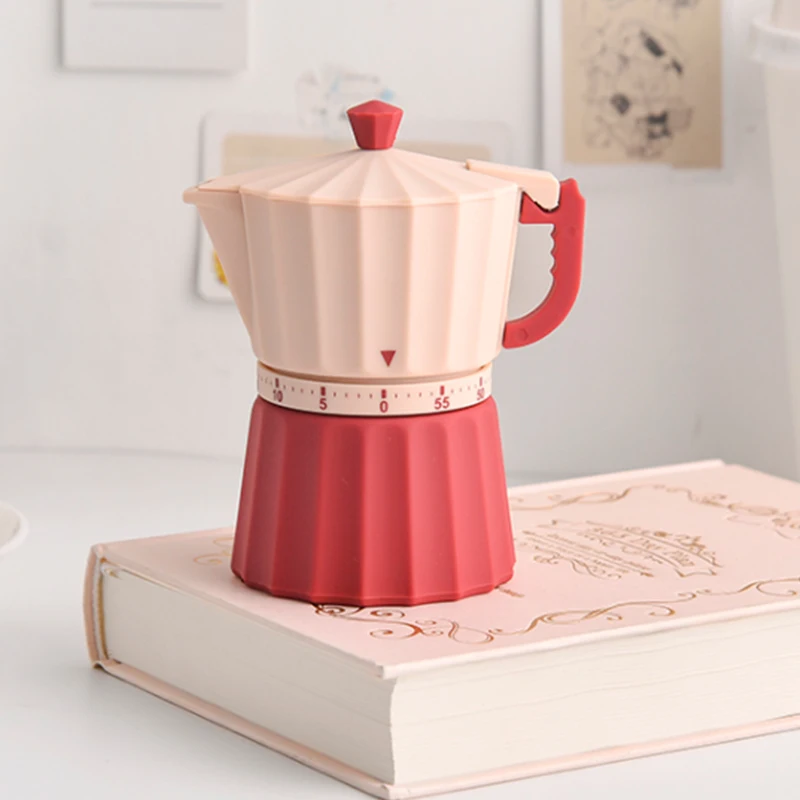 Coffee Machine Modeling Timer Creative Grinder Moka pot Shaped Mini Mechanical Timers-6