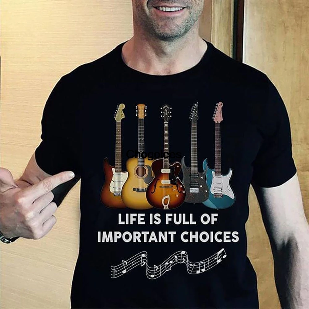 Жизнь полна важных выбор гитары Lover футболка Guitar Hero плеер ist Плеер Футболка