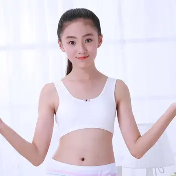 

8-16T Junior Teenage Girl Wide Shoulder Straps Sport Training Bra Letters Bowknot Underwear Bralette Wireless Padded Crop Top