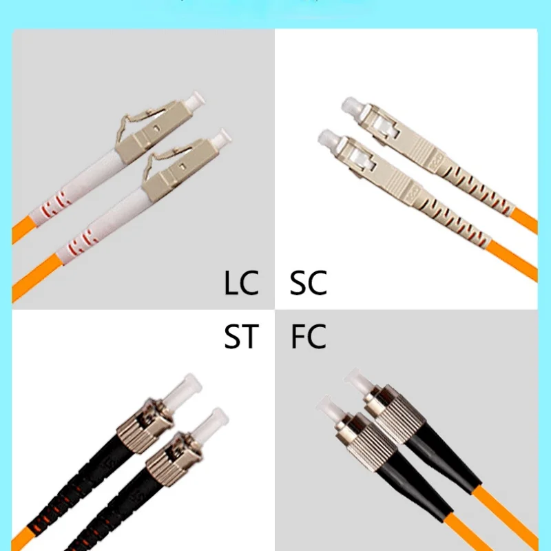 10PCS/LOT FTTH Optic Fiber Cable Patch Cord  Jumper 2.0mm or 3.0mm LC/ST/SC/FC UPC  Multimode Dual Core 3Meters