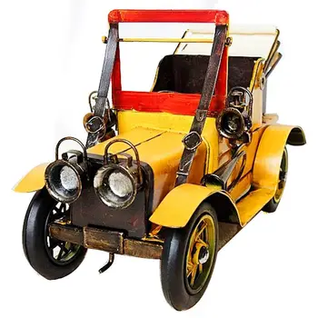 

Creative Home Decoration Iron Model Knick-knacks Metal Cabriolet Model YellowInterior Bar Living room Bedroom Decoration