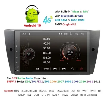 

1 Din Car Multimedia Player GPS Android 10 For BMW 3 Series E90/E91/E92/E93 DVD Player Radio FM Quad Core 2GB+16GB DAB+CAM TPMS