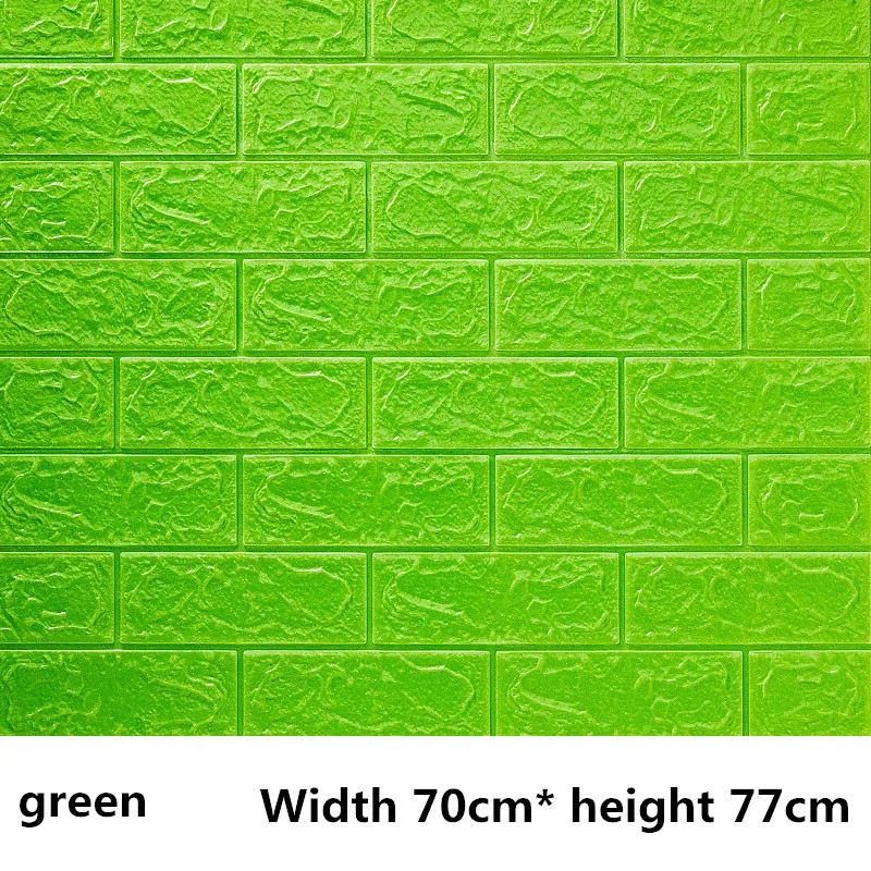 3mmGreen 3D обои водонепроницаемые поролоновые для спальни гостиной DIY самоклеящиеся кирпичные наклейки на стену 70*77 см удобные настенные наклейки для дома - Цвет: 3mmGreen