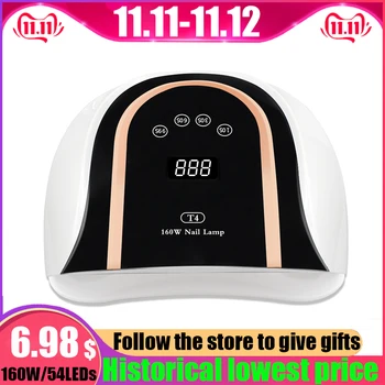 

160W Nail Dryer UV Lamp LED Lamp For Nails With 54 LEDs Dryer Lamp For Curing Gel Polish Auto Sensing Nail Manicure Tools