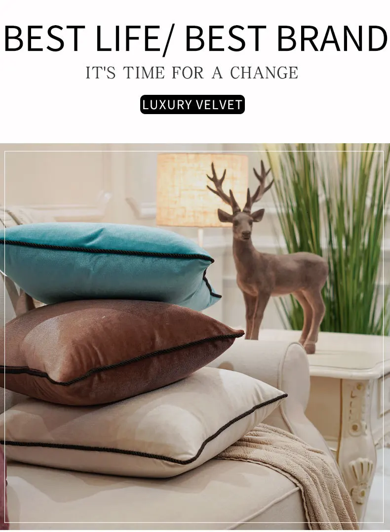 Avigers Современная наволочка для подушки, роскошная однотонная бархатная наволочка, Рождественская домашняя декоративная диванная подушка, золотая, синяя, зеленая