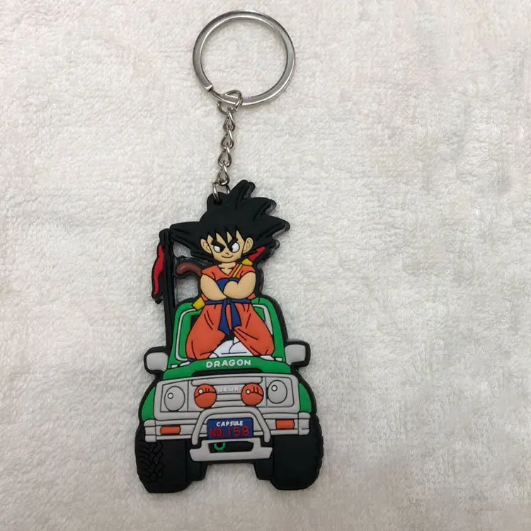 Мультфильм брелок с надписью Dragon Ball Sun Wukong Kobayashi брелок Супер Saiyan Kimetsu No Yaiba подарок кулон ПВХ мягкий клей брелок - Цвет: 15
