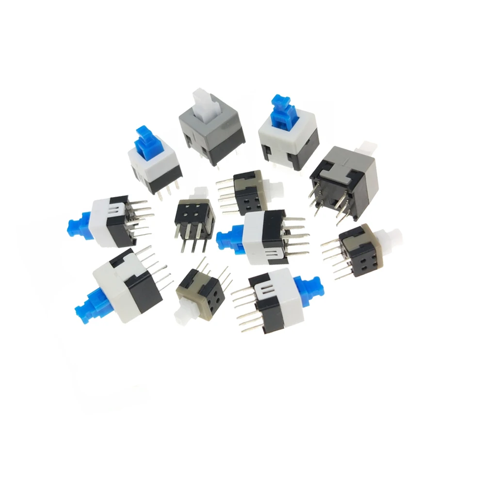 The difference between self-locking key switch and light tactile switch -  China Omten Electronics 30Sets(=1Pack) Tactile Push Button Switch Self Lock Switch 7*7MM 8