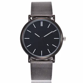 

New Women's Men's Quartz Watch Business Round Dial Steel Mesh Strap Unisex Casual Simple Precise Exquisite Workmanship