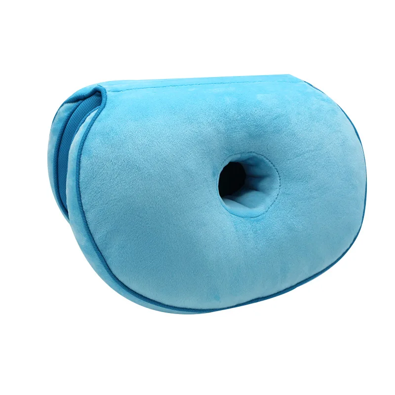 Латексная двойная комфортная Ортопедическая подушка для сидения, многофункциональная, с эффектом памяти, из пены, для украшения бедер, подушка для сидения автомобиля, для стула, офиса, дома - Цвет: Lake Blue