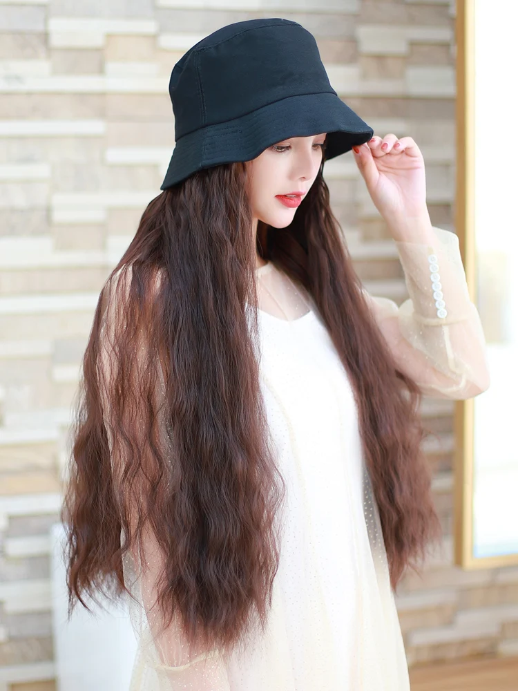 Periwig madam Рыбацкая шляпа periwig органический весь осенний и зимний волна шерсть катушки воды рябь длинные вьющиеся волосы