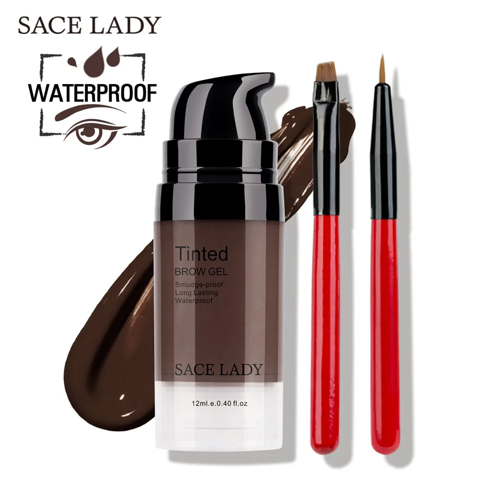 2020 new SACE LADY Eye Brow Dye Paint Waterproof Gel Make Up Pomade Brush Set Black Eyebrow Stamp Enhancer Pencil Kit Wax