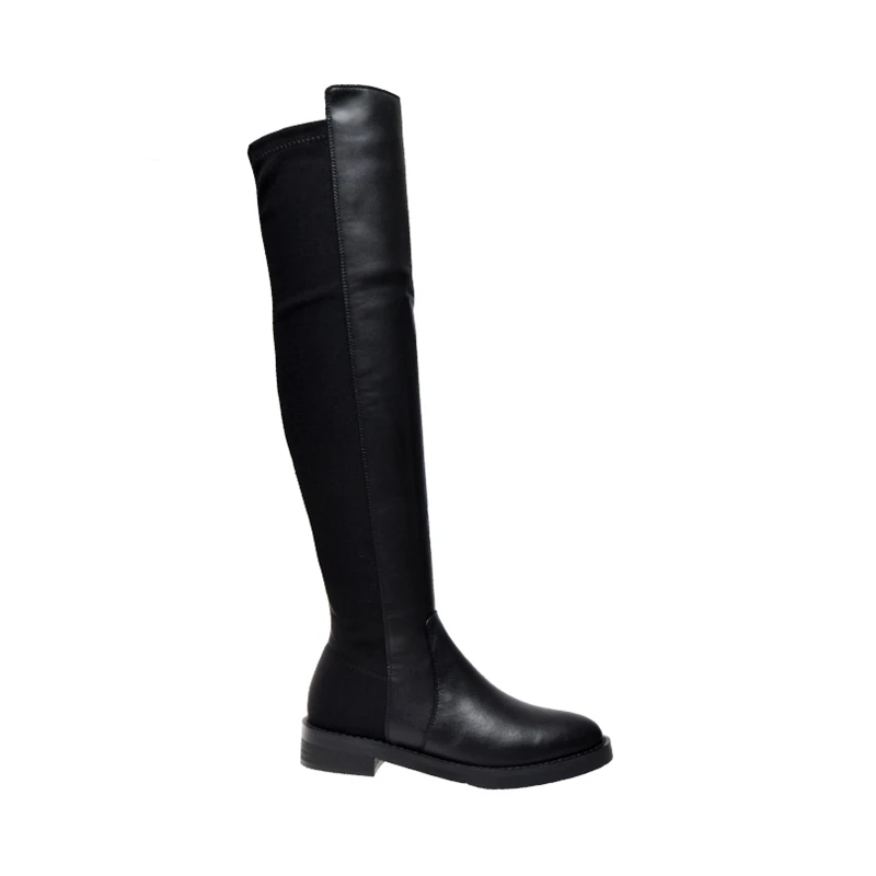 single boot 3 5 c M BELLECOM/женские ботфорты; коллекция года; высокие эластичные сапоги; увеличивающие рост сапоги из натуральной кожи с высоким голенищем - Цвет: single boot 3 5 c M