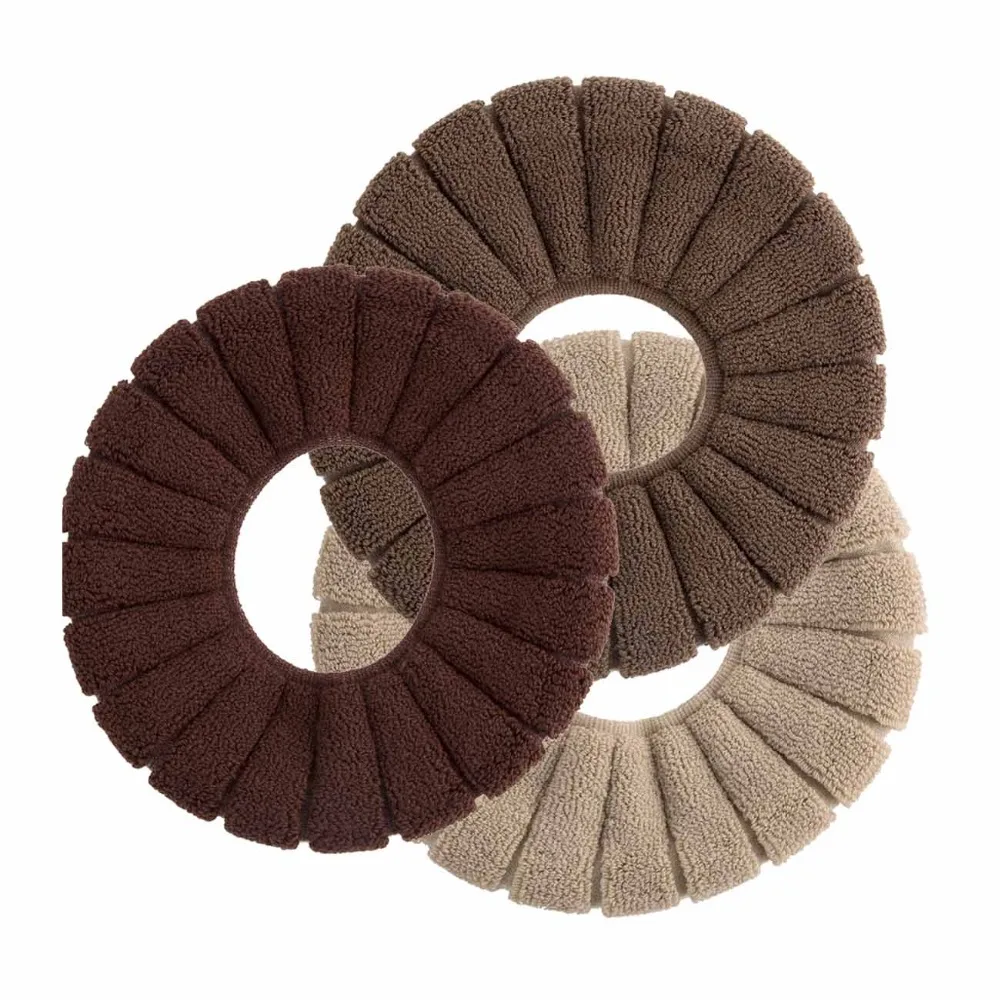 3PCS New Winter Comfortable Soft Heated Washable Toilet Seat Mat Set Bathroom Accessories Interior For Home Decor Closestool Mat