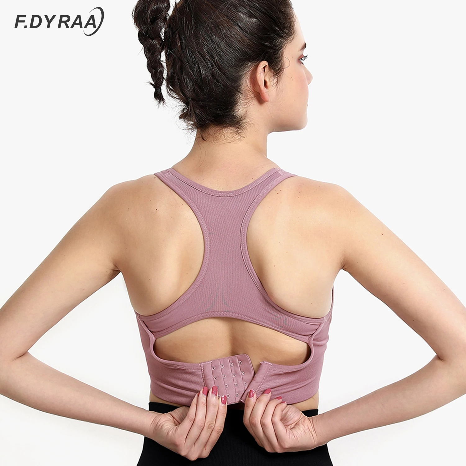 Ударопрочный спортивный бюстгальтер бесшовный для йоги тренажерного зала пуш ап