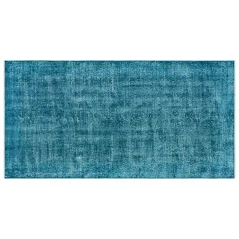 

Handmade Turquoise Vintage Overdyed Turkish Area Rug 112x218 Cm-3'8''X7'2''