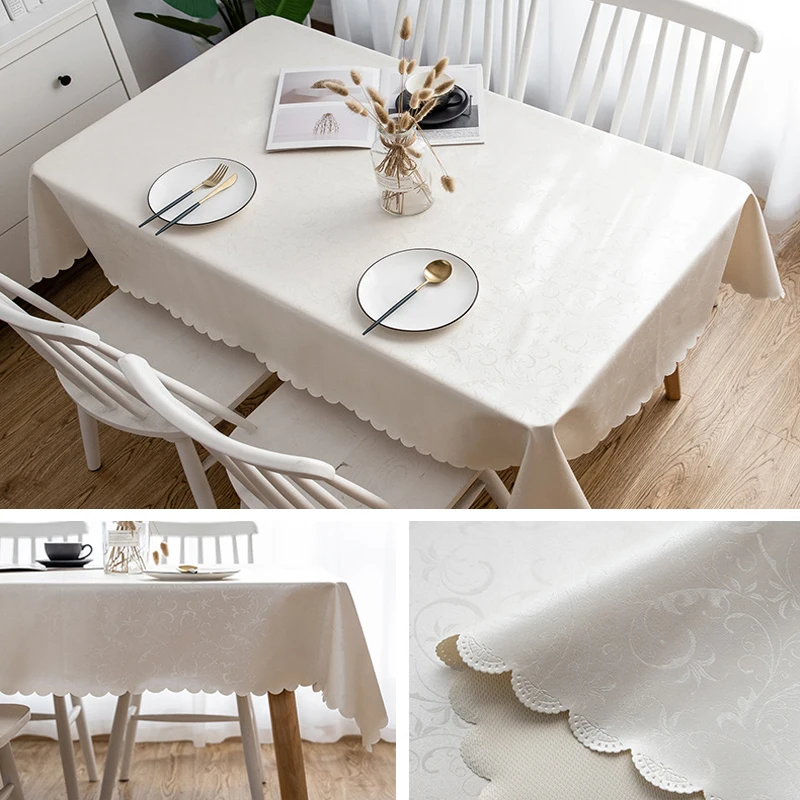 Flowers Pattern Tablecloth Waterproof Oilproof Home Decoration Rectangular Round Table Cover Beautiful Kitchen Table Cloth