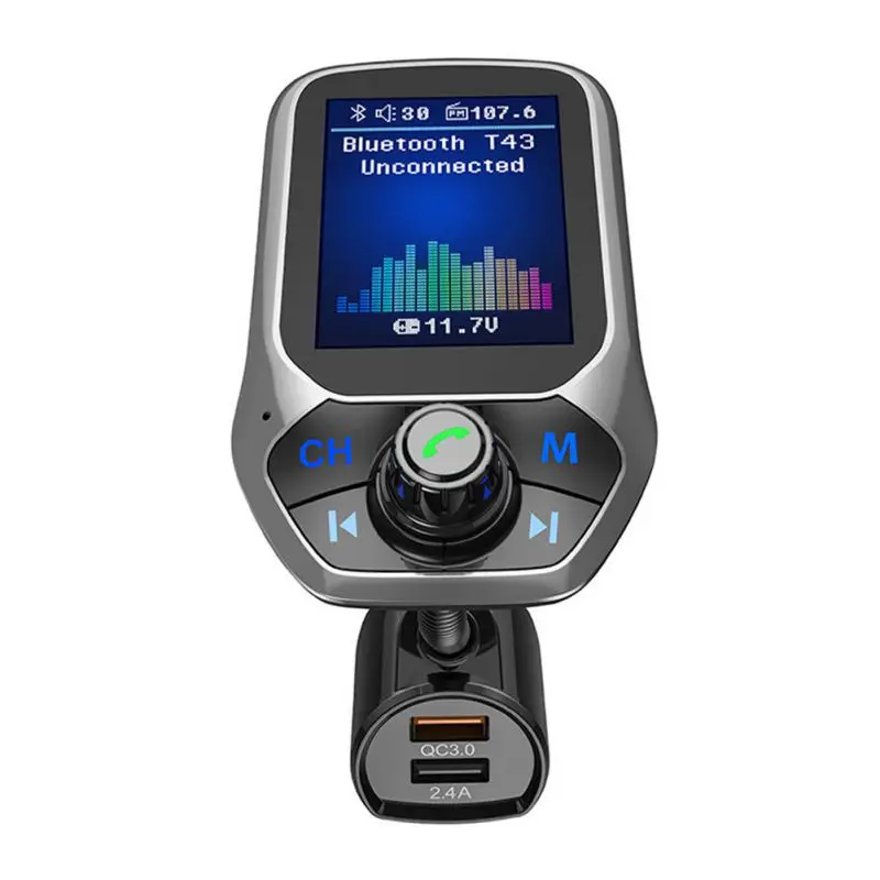 Цветной экран Автомобильный Mp3 музыкальный плеер Bluetooth приемник fm-передатчик Aux аудио выход Автомобильное двойное USB зарядное устройство