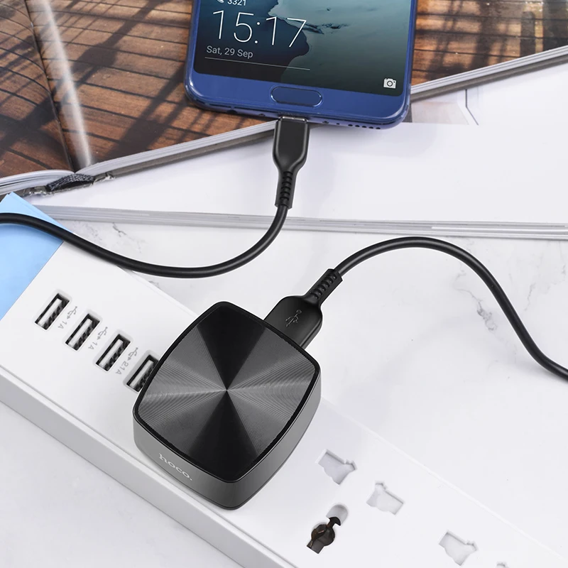 HOCO C70B 10 шт./лот быстрая зарядка 18 Вт QC 3,0 USB зарядное устройство для iPhone samsung Xiaomi huawei Великобритания вилка настенный адаптер зарядки