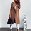Женское длинное пальто, куртка, новинка, Женский Повседневный Кардиган, женский осенне-зимний воротник с отворотом, пуговицы, карманы, длинн... ► Фото 2/6