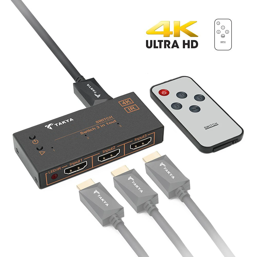 3 Port 4K 3D Resolution Switcher HDMI-compatible Switch Selector 3x1 Splitter Box Ultra HD for HDTV Xbox PS3 PS4 Multimedia | Электроника