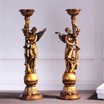 

European Style Retro Angel Candleholder Personality Living Room Home Decor Crafts Romantic Wedding Gifts A1556