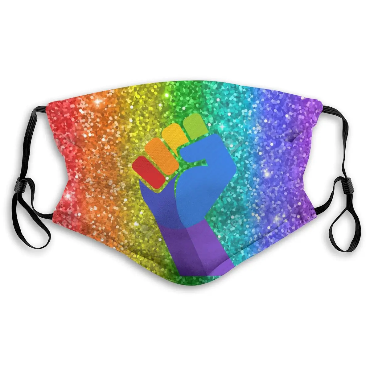 

Dust Mask with Filter, LGBT Pride Equality Rainbow Hand Unisex Mouth Face Mask for Adult Kids Washable Reusable Anti Pollution