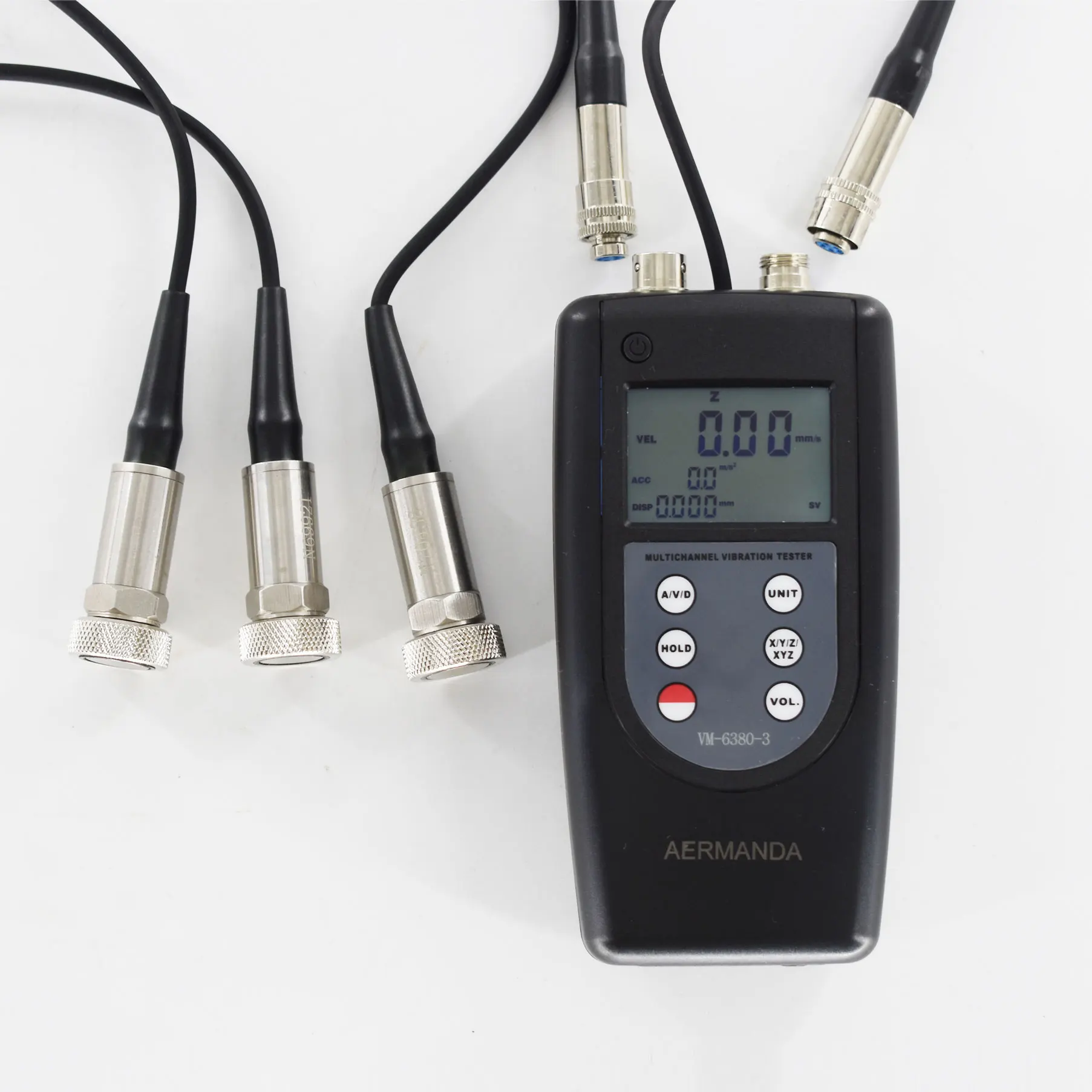3D Vibration Tester 3 Channels VM-6380-3 Digital Vibrometer 0.01-400mm/s True RMS 2