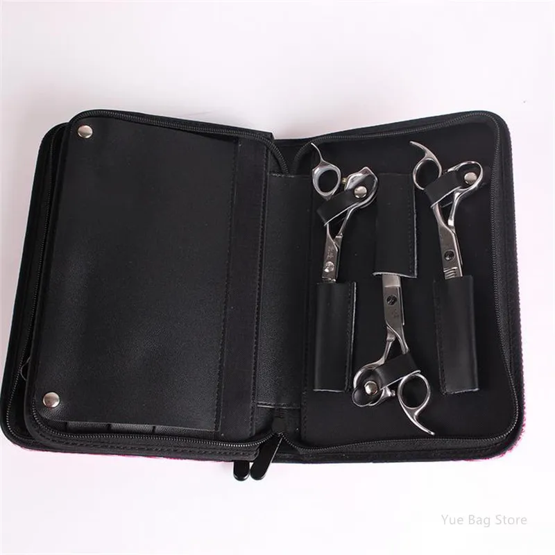 Professional Black PU Leather Hairdressing Hair Scissors Bag Salon Barber Holster Pouch Holder Hair Shear Scissor Storage Tool