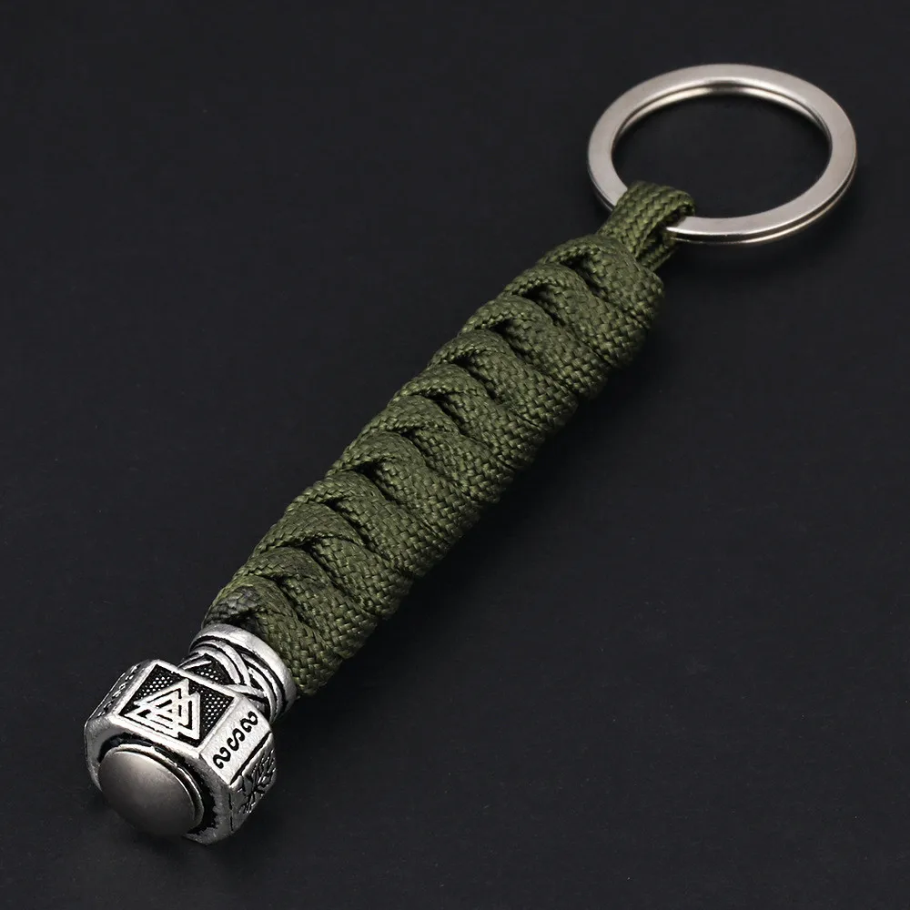 Fashion Vikings Rune Hand Woven Keychain Outdoor Camping Survival Rope - Image 4