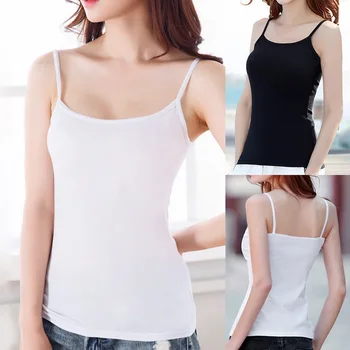 

Satin Women Thin Wild Solid Camis Vest Women Tank Tops Female 2020 Summer Sexy Strap Basic Tops Chiffon Sleeveless Camisole