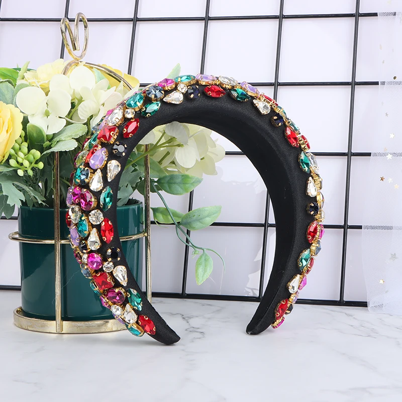 Повязка на голову в стиле барокко с блестящими стразами роскошные повязки из