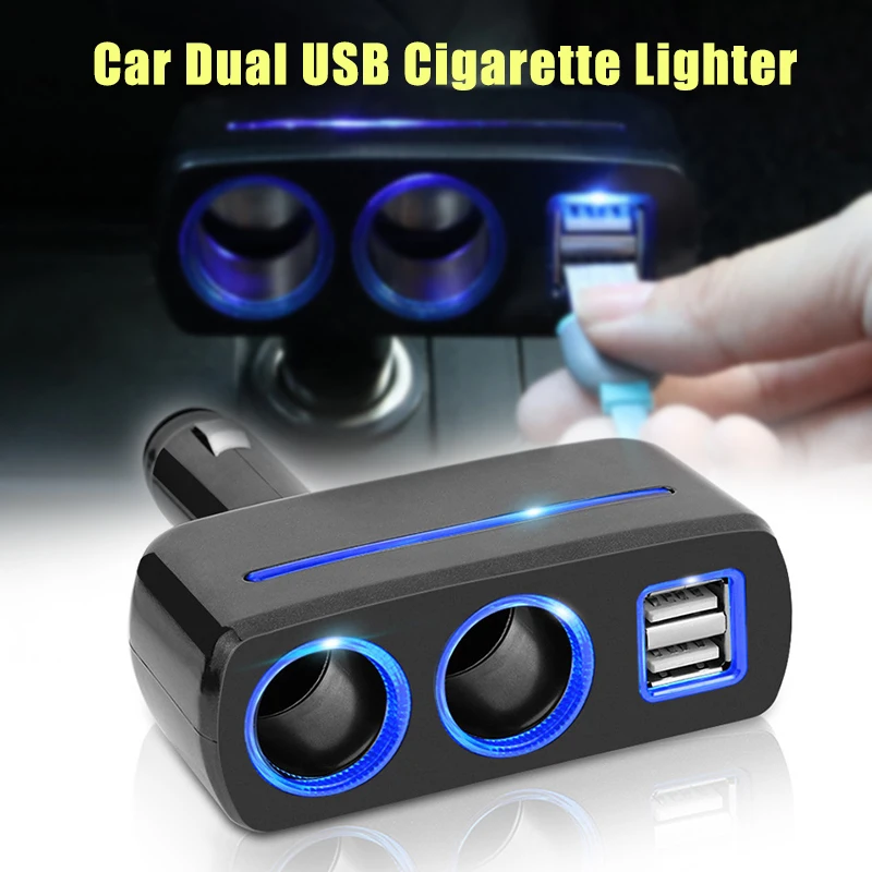 Двойной USB зарядное устройство 2 Way розетка для автомобильного прикуривателя сплиттер адаптер DC 12 V/24 V Универсальный JFlyer