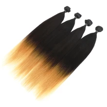 Красивые Натуральные Прямые волосы, пряди, 4 пряди/упаковка, 24 дюйма, 200 г, синтетические волосы, волнистые пряди, цвет Омбре, наращивание волос