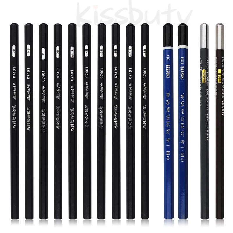 5Pcs/Set Pencils Pen HB 2H 4H 6H 1B 12B10B 8B 7B 6B 5B 4B 3B 2B Drawing  sketch pencil School Office art practice test pencil