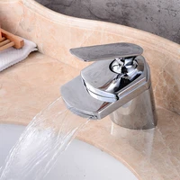 BAKALA Toad All Brass Golden/Chrome Finished/Nickle Brushed Taps Deck Mounted Basin waterfall Faucet Mixer Sink Tap LH-8031 3