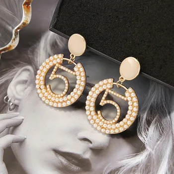 

LATS Circle Pearl Dangle Earrings Korean Exaggerated Earrings for Women 2020 Fashion Modernos Earings Jewelry Kolczyki
