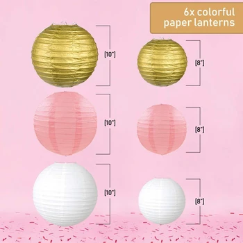 

1set Baby Shower Circle Garland Latex Balloons Tissue Paper Poms Tassels Lanterns Confetti Birthday Wedding Party Decoration