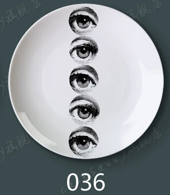 8 дюймов Креативный дизайн Fornasetti настенная декоративная тарелка Ретро Европейский Элегантный стиль кухонное украшение высококлассный дом - Цвет: 36