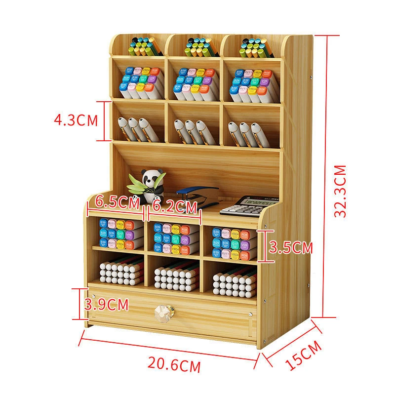 large capacity Wooden Desktop Pen Holder Office School Stationery Storage Stand Case Desk Pencil Organizerpencil case |