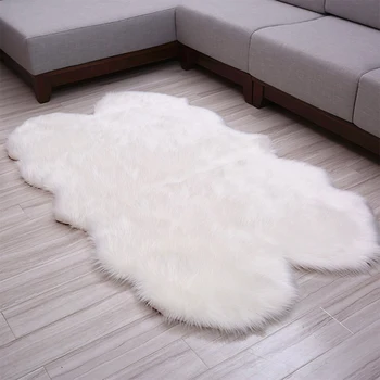 

Soft Artificial Sheepskin Warm Rugs Long Hair Bedroom Rug Bay Window Bedside Mat Carpets Washable Blanket Living Room Carpet