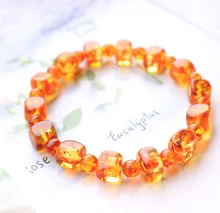 

Genuine Natural Piebald Amber Cube Round Beads Bracelet 8mm Yellow Red Cube Amber Women Men Healing Stretch Jewelry AAAAA