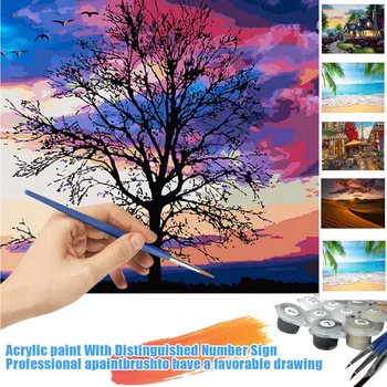 

40x50cm Painting By Numbers Landscape DIY Paint By Number Canvas Painting Kits For Adults Modern Home Decor
