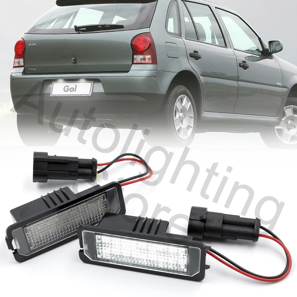 Luz para placa de matrícula de coche, luces traseras para VW Saveiro Gol 2004-2010 Fox-EU 2005-2012 Fox-Africa 04-10, 2 unidades - AliExpress