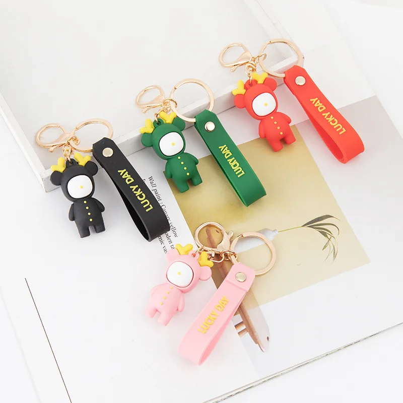 

New Creative Cartoon Deer Key Chain Pendant Small Commodity Bag Pendant Female Car Key Chain Small Gift